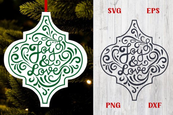 Joy and Love Christmas Arabesque SVG: Crafts & Graphics