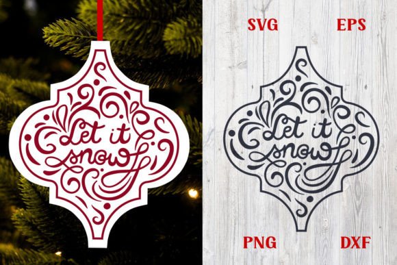 Let It Snow Christmas Arabesque SVG