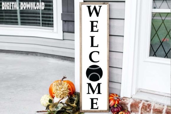 Welcome Baseball Porch Sign SVG